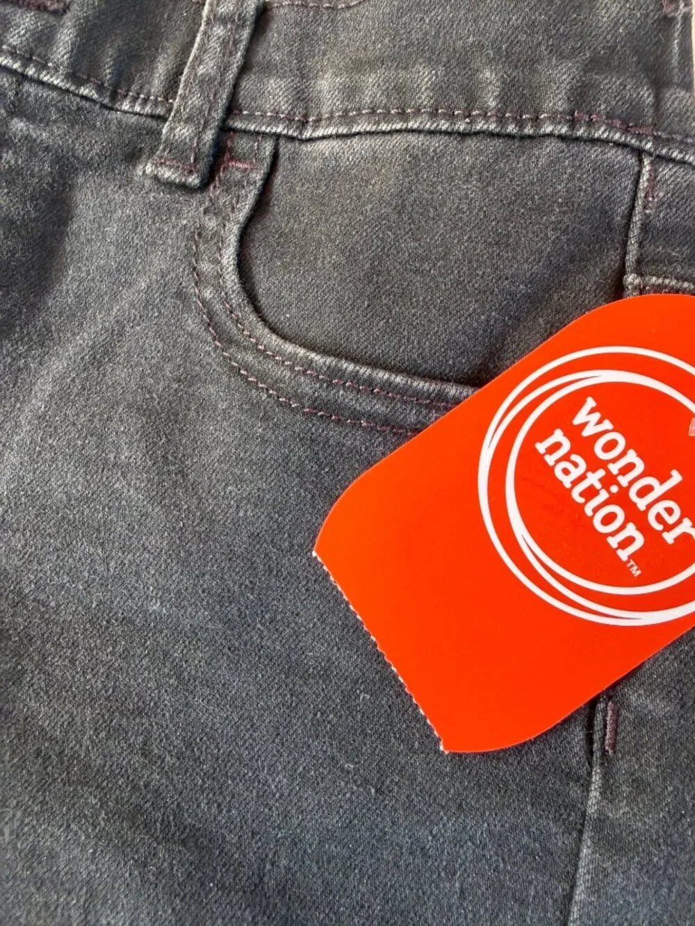 Wonder Nation Black Wash Denim Shorts Size M Girls 7-8 Elastic Back Waistband